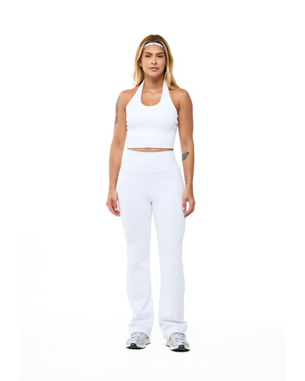Conjunto Flare branco conjunto fitness feminino Plano Fit